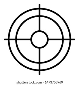 Shooting target icon. Outline shooting target vector icon for web design isolated on white background
