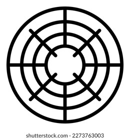 Disparando el vector de contorno del icono de destino. Elemento policial. arma clave