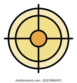 Shooting target icon. Outline shooting target vector icon color flat isolated