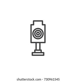 Shooting target line icon, outline vector sign, linear style pictogram isolated on white. Symbol, logo illustration. Editable stroke