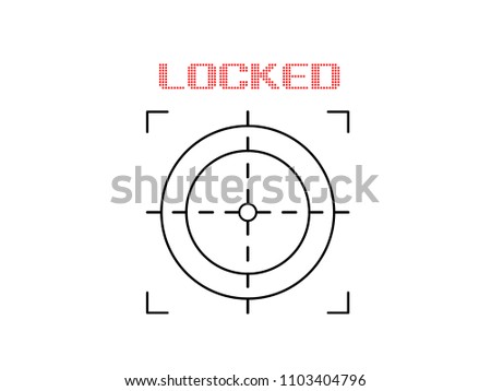 Shooting target locked line icon