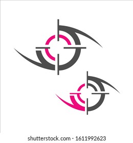 shooting target logo design vector icon elements symbol illustrations