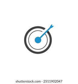 shooting target logo vector icon in simple design