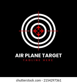 shooting target with plane icon creative template logo