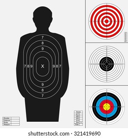 shooting target set silhouette human archery stock vector royalty free 321419690