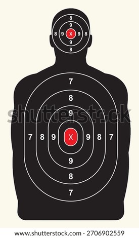 Shooting Target Silhouette vector illustration – Paper Target stock illustration