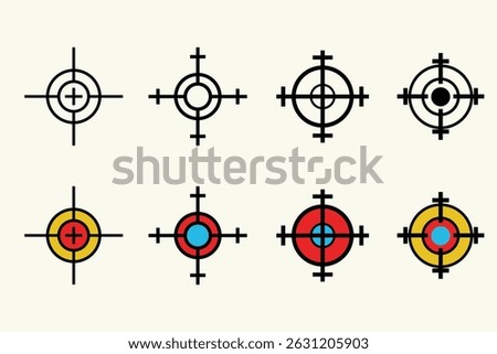 shooting target symbol icon in flat vector