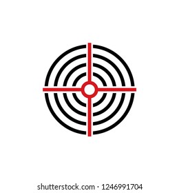 Shooting target vector. Dart target aim on white background