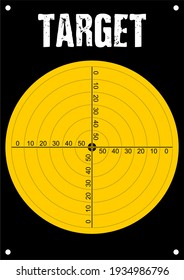Shooting Target vector icon board in yellow on black background with numbers