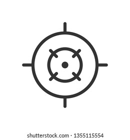 Shooting target vector icon in flat style. Aim sniper symbol illustration on white background. Target aim business concept.