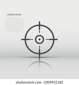 Shooting target vector icon in flat style. Aim sniper symbol illustration on white background. Target aim business concept.