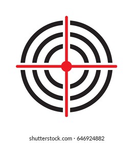 Shooting target vector icon illustration isolated on white background. Gun target logo. Flat web design elements for website, app or infographics materials.