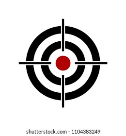 Shooting target vector icon isolated on white background