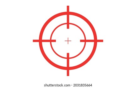 Shooting Target Vector Icon,red Gun Target Logo