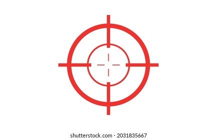 Shooting Target Vector Icon,red Gun Target Logo