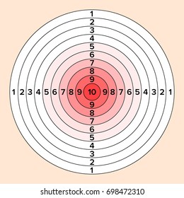 Shooting Target Vector. Paper Shooting Target For Shooting Competition. Illustration