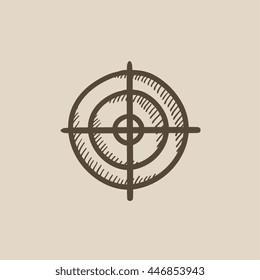 Shooting target vector sketch icon isolated on background. Hand drawn Shooting target icon. Shooting target sketch icon for infographic, website or app.
