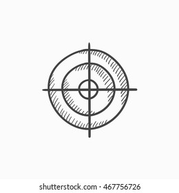 Shooting Target Vector Sketch Icon Isolated On Background. Hand Drawn Shooting Target Icon. Shooting Target Sketch Icon For Infographic, Website Or App.