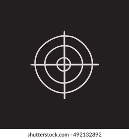 Shooting target vector sketch icon isolated on background. Hand drawn Shooting target icon. Shooting target sketch icon for infographic, website or app.