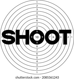 shooting target with word shoot