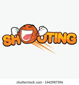 Shooting vector with basketball ball character funny