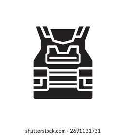 Aufnahme Weste gefüllt Symbol Vektorgrafik