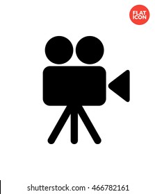 Shooting of video Icon Flat Style Isolated Vector Illustration