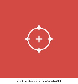 shooting-mark icon. sign design. red background