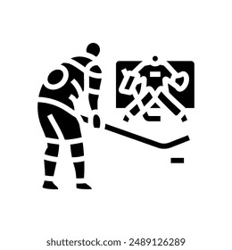 shootout ice hockey sport glyph icon vector. shootout ice hockey sport sign. isolated symbol illustration