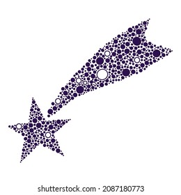 Shootung star with texture vector illustration. Magic sign, Christmas symbol, decoration element.