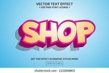 Shop 3D editable text effect template