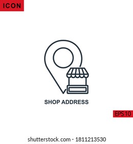 Ver icono vectorial de dirección en fondo blanco. Icono de línea de ilustración para gráficos, interfaces de medios impresos y diseño web.
