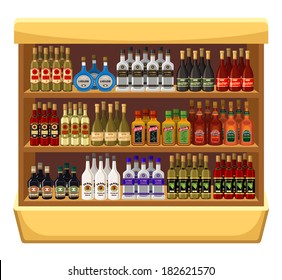 Shop alcoholic beverages. vector