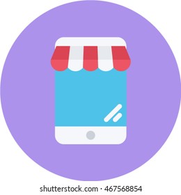 shop app flat circle icon