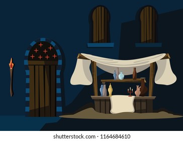 shop in Arabian night vector illustration 