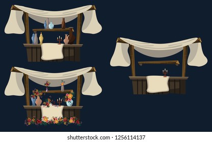 shop in Arabian night vector illustration	