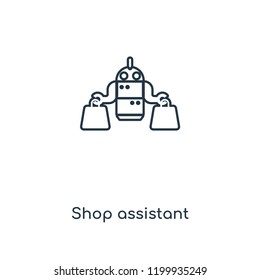 Shop assistant concept line icon. Linear Shop assistant concept outline symbol design. This simple element illustration can be used for web and mobile UI/UX.