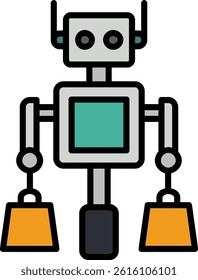 Shop Assistant Line Filled Vector Icon Design
