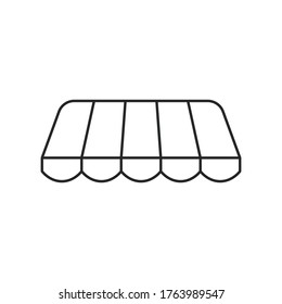 Shop awning outline icon. Shop canopy symbol vector illustration.