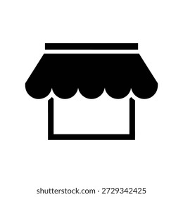 Icono de toldo de la tienda de la silueta