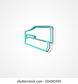Shop awning web icon on white background