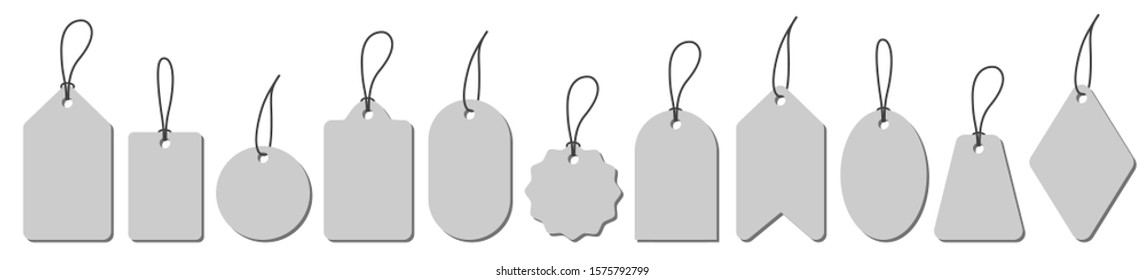 Shop badge, commercial price tag collection. Paper labels set isolated – stock vector