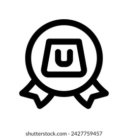 icono de la insignia de la tienda. icono de línea vectorial para su sitio web, móvil, presentación y diseño de logotipo.