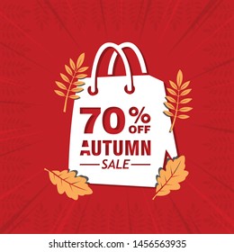 Shop Bag with Autumn Sign Vector