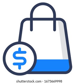shop bag business outline icon 
