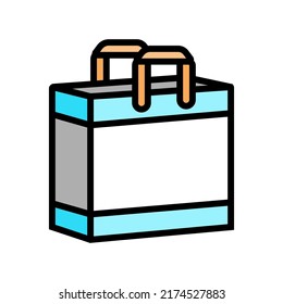 shop bag color icon vector. shop bag sign. isolated symbol illustration