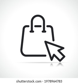 shop bag and cursor icon