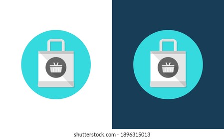 Plantilla de vector de icono plano del bolso de compra, conceptos de icono de Tienda en línea, diseño creativo