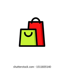 Shop bag icon flat design for multiple business