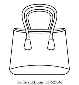Shop bag icon. Outline illustration of shop bag vector icon for web